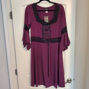 Dress with faux corset